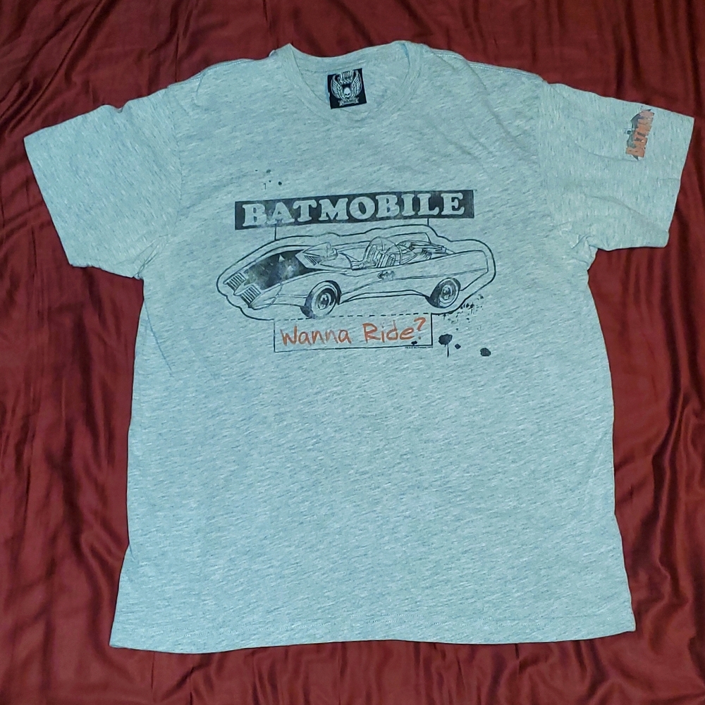 Vintage Batman Batmobile Gray Tee